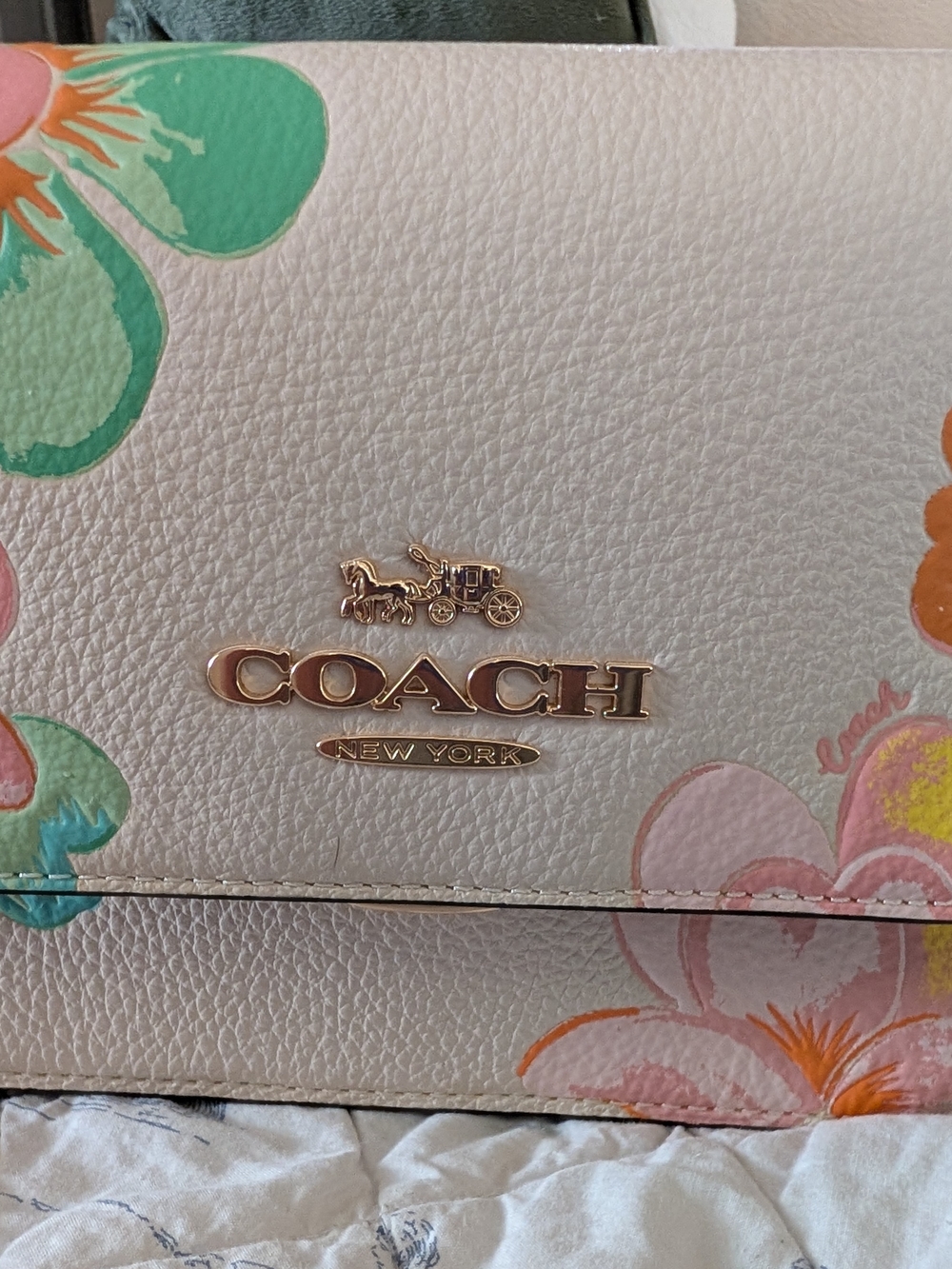COACH Floral Leather Crossbody Bag